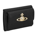 ヴィヴィアンウエストウッド Vivienne Westwood 財布 三つ折り財布 折りたたみ財布 小銭入れ付き 5115002TW S0021 N402 VEGAN LEATHER SMALL FLAP PURSE レディース ブラック