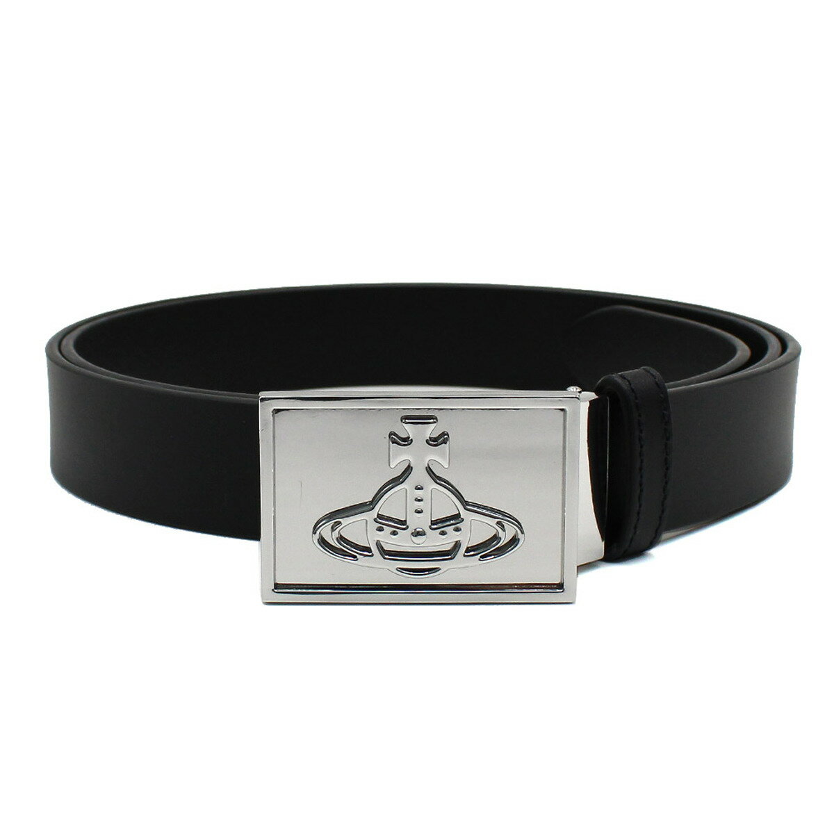 ヴィヴィアンウエストウッド Vivienne Westwood ベルト 82010047-L0022-N401 BELTS LINE ORB SQUARE BUCKLE メンズ シルバー+ブラック