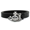 ヴィヴィアン・ウエストウッド ヴィヴィアンウエストウッド Vivienne Westwood ベルト 8201006HU-L0022-N401 BELTS SMALL LINE ORB BUCKLE メンズ シルバー+ブラック