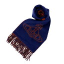 ヴィヴィアンウエストウッド VIVIENNE WESTWOOD マフラー ストール ビッグオーブロゴ 24-W00ZH-K410 レディース メンズ ネイビーブ...