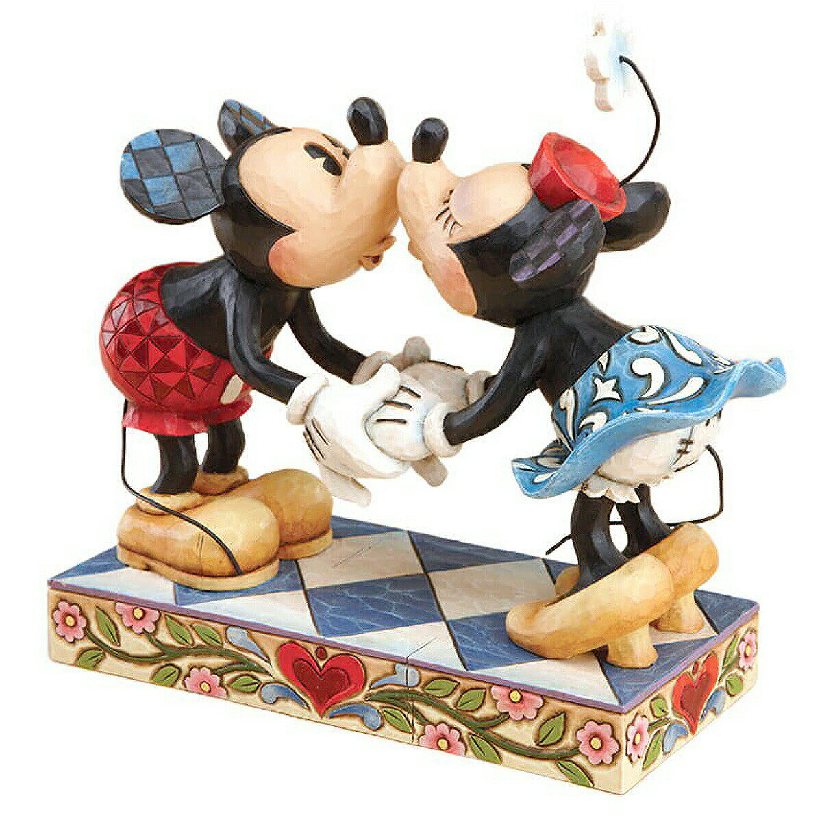 エネスコ enesco. ディズニー・トラディション Disney Traditions ミッキーマウスとミニーマウスのキッシング ミッキーとミニーのキス Mickey Kissing Minnie 木彫り調フィギュアエネスコ ディズニー フィギュア ディズニートラディション ミッキー ミニーマウス ギフト