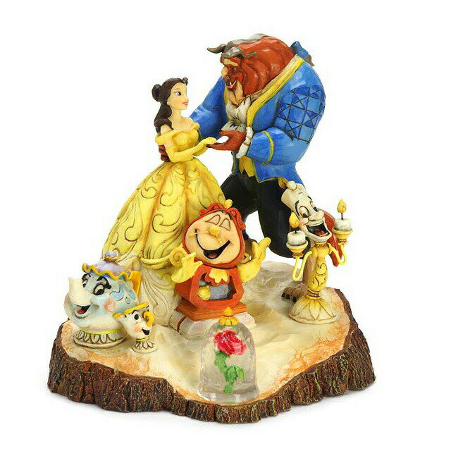 エネスコ enesco. ディズニー・トラディション Disney Traditions ビューティ＆ザ・ビースト 美女と野獣 オールスターズと魔法のバラ Beauty and the Beast 木彫り調フィギュア 美女と野獣 バラ ベル ギフト 出産祝い 男の子 女の子 おもちゃ 誕生日 1歳 2歳 3歳 4歳 5歳 6歳