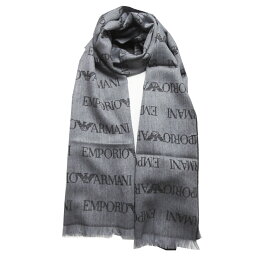 アルマーニ エンポリオ アルマーニ EMPORIO ARMANI E.アルマーニ マフラー SCARF 625053 CC786 00041 メンズ ウール混紡 ジャカード ロゴ スカーフ GREY グレー