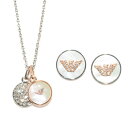 エンポリオ アルマーニ EMPORIO ARMANI レディース ネックレス ピアス セット アクセサリー EGS2651040 イーグルロゴ シルバー+ピンク...