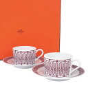 エルメス カップ エルメス 食器 HERMES 041016P H DECO ROUGE TEA CUP AND SAUCER Hデコ ティーカップ&ソーサー ペア ROUGE レッド＋ホワイト