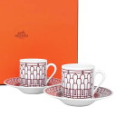 エルメス カップ 【※箱アウトレット※】エルメス 食器 HERMES 041017P H DECO ROUGE COFFEE CUP AND SAUCER Hデコ コーヒー カップ&ソーサー ペア ROUGE レッド＋ホワイト