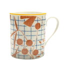 エルメス 食器 マグ HERMES 43131 MUG A WALK IN THE NIGEL PEAKE ウォーク イン ザ ガーデン マグカップ 単品 オレンジ＋ブルー＋イエロー系マルチ