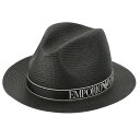 エンポリオアルマーニ EMPORIO ARMANI ハット 帽子 6278842R572-00020 麦わら帽子 ストローハット メンズ ブラック