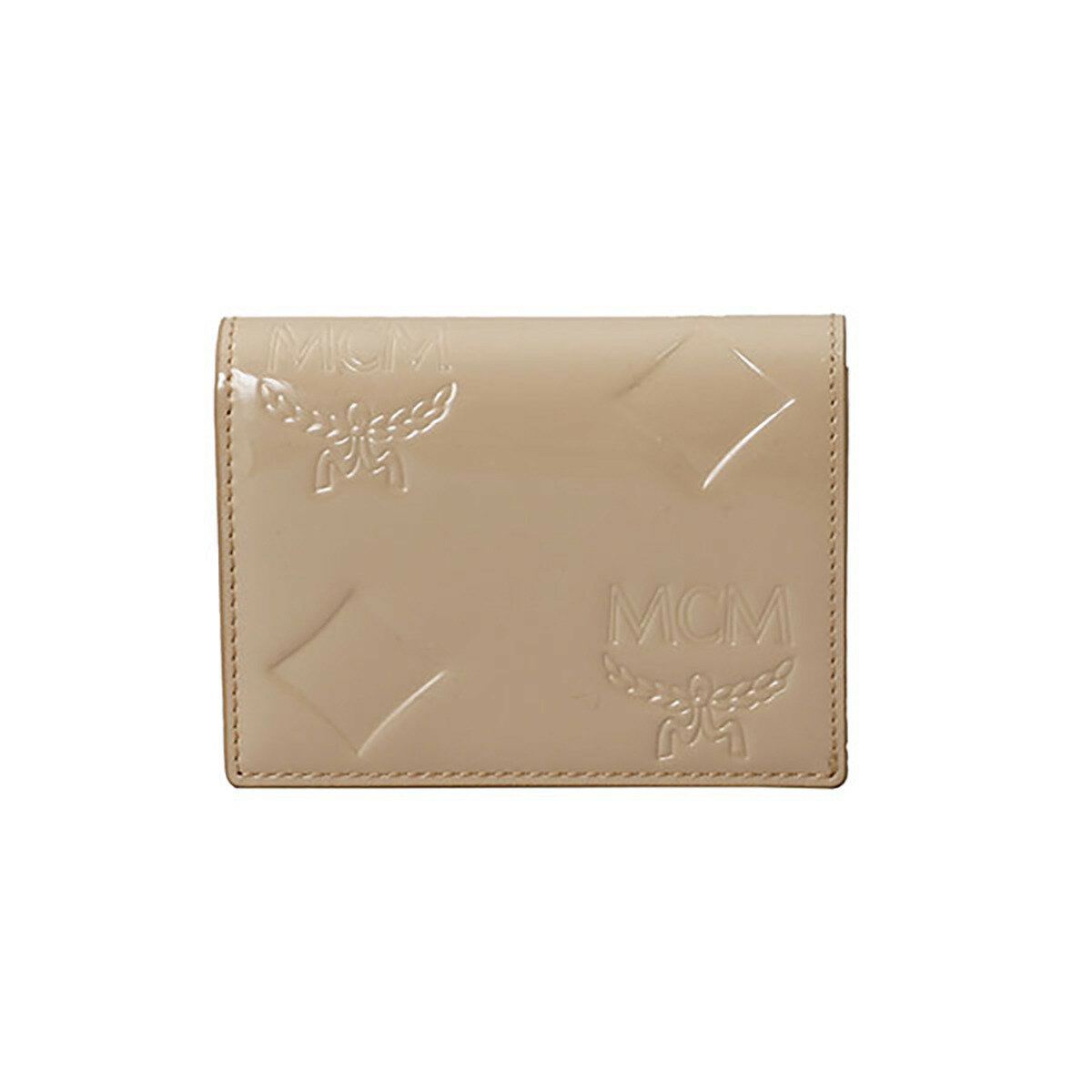 エムシーエム Mode Creation Munich(MCM) 財布 二つ折り財布 折りたたみ財布 MYSDATA03 I7001 AREN FLAP WALLET/TRI-FOLD MINI アレン IRISH CREAM アイボリーベージュ系