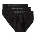 エンポリオアルマーニ EMPORIO ARMANI 肌着 下着 ブリーフ ビキニ 3枚セット お買い得 パック 110824 メンズ ブラック 綿 コットン