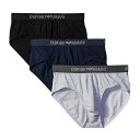 エンポリオアルマーニ EMPORIO ARMANI 肌着 下着 ブリーフ ビキニ 3枚セット お買い得 パック 110824 メンズ グレー+ブラック+ネイビー...