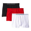 エンポリオアルマーニ EMPORIO ARMANI 肌着 下着 ボクサーパンツ 3枚セット お買い得 パック 111611 メンズ レッド+ホワイト+ブラック ...