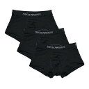 エンポリオアルマーニ EMPORIO ARMANI 肌着 下着 ローライズボクサー 3枚セット お買い得 パック 111610 メンズ ブラック 綿 コットン