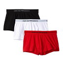 エンポリオアルマーニ EMPORIO ARMANI 肌着 下着 ローライズボクサー 3枚セット お買い得 パック 111610 メンズ レッド+ホワイト+ブラッ...