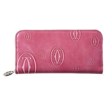 カルティエ Cartier 財布 長財布 ラウンドファスナー L3001255 zipped international wallet ハッピーバースデイ HAPPY BIRTHDAY 2C PINK ピンク シルバー