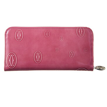 カルティエ Cartier 財布 長財布 ラウンドファスナー L3001255 zipped international wallet ハッピーバースデイ HAPPY BIRTHDAY 2C PINK ピンク シルバー