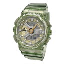 カシオ CASIO 腕時計 G-SHOCK Gショック GMA-S110GS-3A ANALOG-DIGITAL アナログ デジタル アナデジ 時計メンズ レディース ゴールド+シルバー+グリーンスケルトン 海外正規品