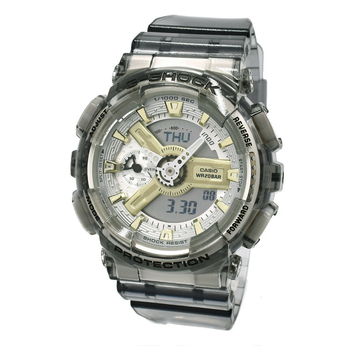 カシオ CASIO 腕時計 G-SHOCK Gショック GMA-S110GS-8A ANALOG-DIGITAL アナログ デジタル アナデジ 時計 メンズ レディース ゴールド+シルバー+グレースケルトン 海外正規品
