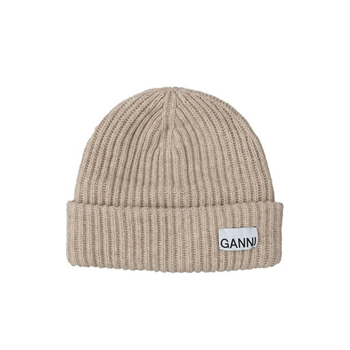 ガニー GANNI ビーニー ニット帽 ニットキャップ 帽子 A4429 5789 196 STRUCTURED RIB BEANIE BRAZILIAN SAND ベージュ系