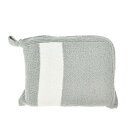 カシウエア KASHWERE ポーチ付き ブランケット ACCHTBP010363448 036 THROW MINI IN STRIPED POUCH ミニ スロー トラベルブランケット ストーン+クリーム