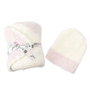 JVEGA KASHWERE xr[uPbg r[j[ Zbg BBCH-BCB01 681 BABY BLANKET-RUGBY CENTER STRIPE W/ CAP  Xq PINK W/ CREME sN+zCgn