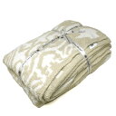 カシウエア KASHWERE ブランケット THCH-DSK01-262-5270 ダマスク THROW シングルサイズ 毛布 ひざ掛け マイクロファイバー タオルケット MALT+CREME ベージュ系+クリーム