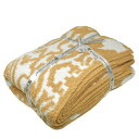 カシウエア KASHWERE ブランケット THCH-DSK01-711-5270 ダマスク THROW シングルサイズ 毛布 ひざ掛け マイクロファイバー タオルケット CAMEL+CREME キャメル+クリーム