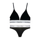 カルバンクライン Calvin Klein(CK) ブラジャー Tバック ショーツ セット スポーツ ジム 筋トレ 運動 無地 下着 QF1061+F3786 ...