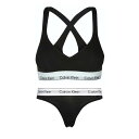 カルバンクライン Calvin Klein(CK) ブラジャー Tバック ショーツ セット スポーツ ジム 筋トレ 運動 無地 下着 QF1654+F3786 ...