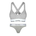 カルバンクライン Calvin Klein(CK) ブラジャー Tバック ショーツ セット スポーツ ジム 筋トレ 運動 無地 下着 QF1654+F3786 ...