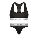 カルバンクライン Calvin Klein(CK) ブラジャー Tバック ショーツ セット スポーツ ジム 筋トレ 運動 無地 下着 F3785+F3786 0...