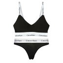 カルバンクライン Calvin Klein(CK) ブラ&ショーツ セット スポーツ ジム 筋トレ 運動 無地 下着 QF7059+F3786 001 レディー...
