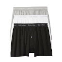 カルバンクライン Calvin Klein(CK) 下着 ニットトランクス ボクサー 3枚セット お買い得 パック 前開き NB4005 900 メンズ グレー+ホワイト+ブラック