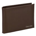 カルバンクライン Calvin Klein 財布 二つ折り財布 折りたたみ財布 小銭入れ付き K50K510600 BAR メンズ ブラウン系 本革 レザー