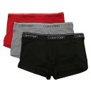 カルバンクライン Calvin Klein(CK) 肌着 ボクサーパンツ ローライズ 前閉じ ロゴ 3枚セット お買い得 パック クラシックフィット 下着 男性用 NB2569 902 メンズ ブラック+コンボイ+レッドガラ