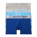 カルバンクライン Calvin Klein(CK) 肌着 ボクサーパンツ 前閉じ ロゴ 3枚セット アソート お買い得 パック 男性用 下着 NB3075 914 メンズ ミッドナイトブルー+シグブルー+グレー