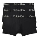 カルバンクライン Calvin Klein(CK) 肌着 ボクサーパンツ 前閉じ 3枚セット ロゴ ウルトラソフト お買い得 パック 男性用 下着 NB3187 901 メンズ 3_ブラック