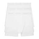 カルバンクライン Calvin Klein(CK) 肌着 ボクサーパンツ 前開き ロング コットン 綿 長め ロゴ 無地 3枚組 セット お買い得 パック 男性用 下着 NB4003 100 メンズ ホワイト