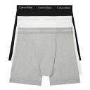 カルバンクライン Calvin Klein(CK) 肌着 ボクサーパンツ 前開き ロング コットン 綿 長め ロゴ 無地 3枚組 セット お買い得 パック 男性用 下着 NB4003 900 メンズ ブラック+グレー+ホワイト