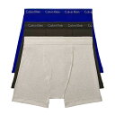 カルバンクライン Calvin Klein(CK) 肌着 ボクサーパンツ 前開き ロング コットン 綿 長め ロゴ 無地 3枚組 セット お買い得 パック 男性用 下着 NB4003 922 メンズ ブルー+アーミーグリーン+クリーム