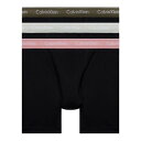 カルバンクライン Calvin Klein(CK) 肌着 ボクサーパンツ 前開き ロング コットン 綿 長め ロゴ シンプル 無地 3枚組 セット 男性用 下着...