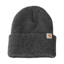 カーハート CARHARTT 帽子 ビーニー ニットキャップ ワッフルニット 編み ニット帽 無地 アクリル シンプル ロゴ 103265 074 Woodside Hat メンズ レディース ユニセックス グレー
