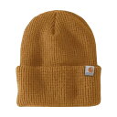 カーハート CARHARTT 帽子 ビーニー ニットキャップ ワッフルニット 編み ニット帽 無地 アクリル シンプル ロゴ 103265 211 Woodside Hat メンズ レディース ユニセックス ブラウン