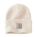 カーハート CARHARTT 帽子 ニットキャップ ビーニー ニット帽 無地 ワンポイント 定番 ロゴ アクリルワッチ リブニット ストリート カジュアル USA A18 メンズ レディース ユニセックス ベージュ
