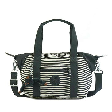 キプリング Kipling ショルダーバッグ K01327 09T ART MINI アートミニ 2way ボストンバッグ 斜めがけバッグ MARINE STRIPY B ホワイト＋ネイビー ストライプ柄