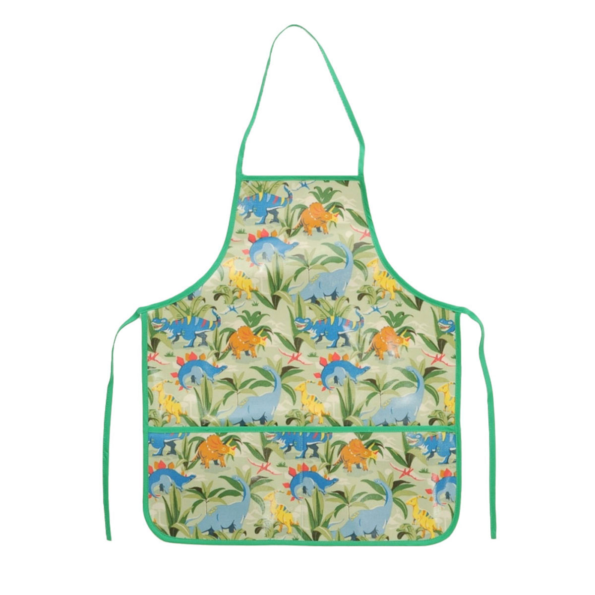 キャスキッドソン　エプロン キャスキッドソン Cath Kidston エプロン 994606 106053417832102 KIDS APRON 首掛けエプロン 子供用 PALE GREEN/DINOSAUR JUNGLE グリーン系＋恐竜柄マルチカラー