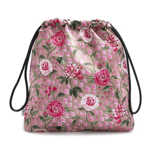 㥹åɥ Cath Kidston ݡ  1042313 106276518430102 RECYCLED SATIN DRAWSTRING POUCH ꥵ ƥ ɥȥ󥰥ݡ CAMELTEA ROSE ⥫֥饦+ԥ󥯷ϡܥ