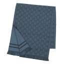 グッチ GUCCI 100995 48200 4268 GGパターンマフラー フリンジ スカーフ ブルー地ネイビーブルーGG メンズ レディース マフラー ブラ...
