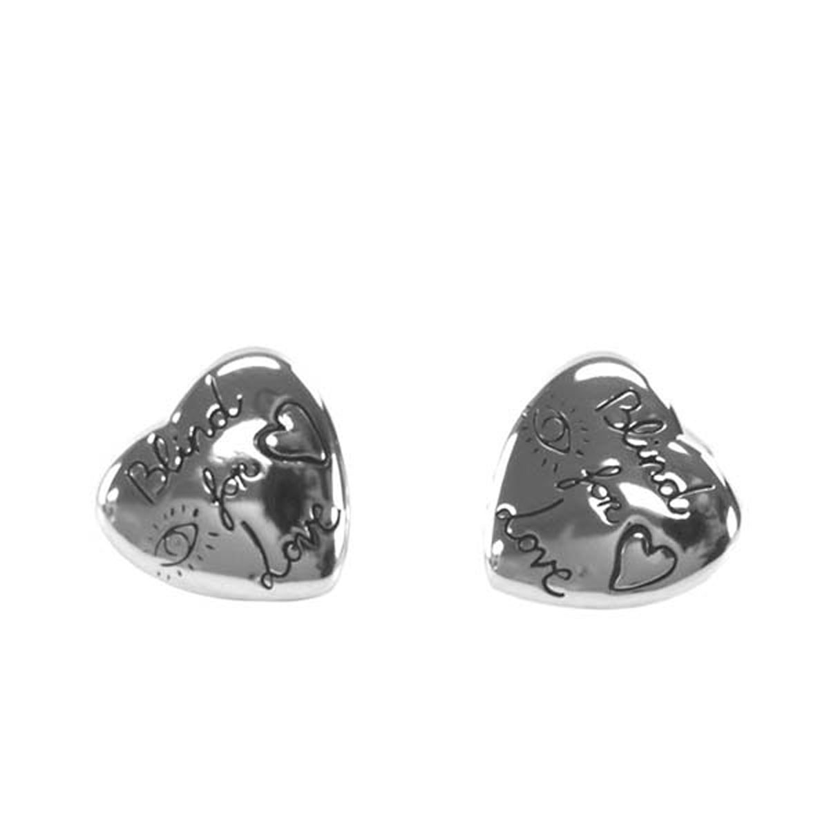 グッチ ピアス（レディース） グッチ GUCCI ピアス 455255 J8400 0701 BLIND FOR LOVE STUD EARRINGS WITH HEART MOTIF ブラインド フォー ラブ スタッド イヤリング ウィズ ハート モチーフ シルバー