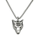 グッチ GUCCI ネックレス 476930 J8400 0811 ANGER FOREST WOLF HEAD アンガーフォレスト ウルフヘッド ペンダント メンズ アクセサリー シルバー